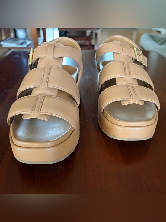 Vionic Shoes - Vionic Tan Leather Platform Slide Sandals with Buckle “Delano” 8.5/39. EUC!